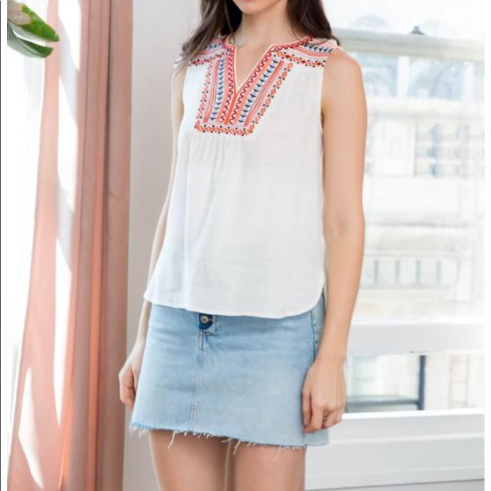 Hayden Los Angeles Embroidered Tieneck Peasant Top Size S - Picture 12 of 12